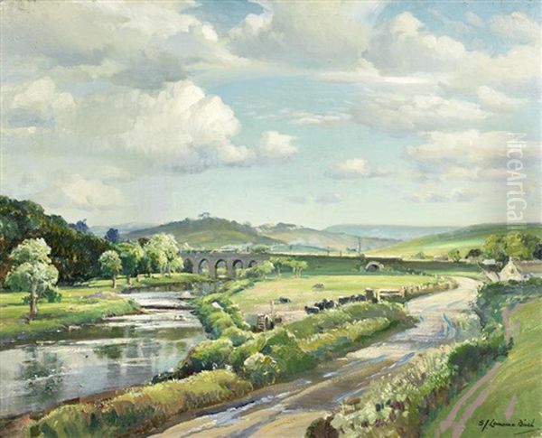 On The River Deveron Oil Painting by Samuel John Lamorna Birch