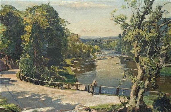 The Gorge From Tillyfourie Gates On The Don, Aberdeenshire Oil Painting by Samuel John Lamorna Birch