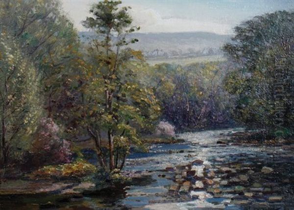 Forest Stream Oil Painting by Samuel John Lamorna Birch
