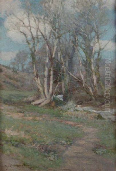 Trees Beside A Stream Oil Painting by Samuel John Lamorna Birch