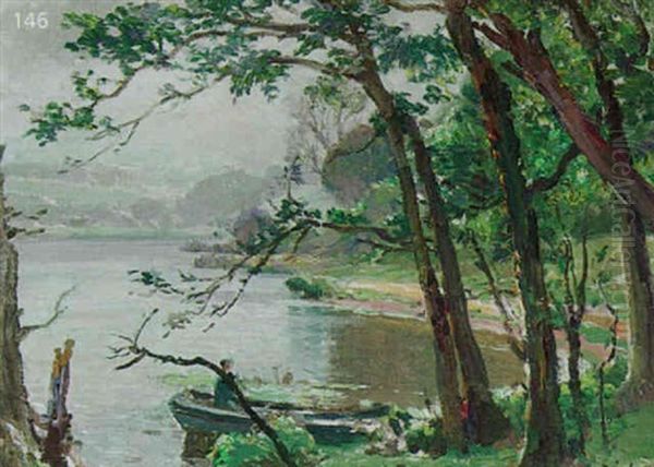 Loe Pool, Helston Oil Painting by Samuel John Lamorna Birch
