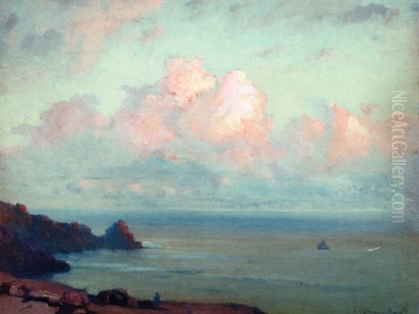 Prelude To Night, Carn Du, Cornwall Oil Painting by Samuel John Lamorna Birch