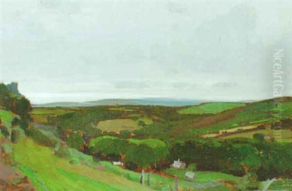 The Gren Valley, Evening Oil Painting by Samuel John Lamorna Birch