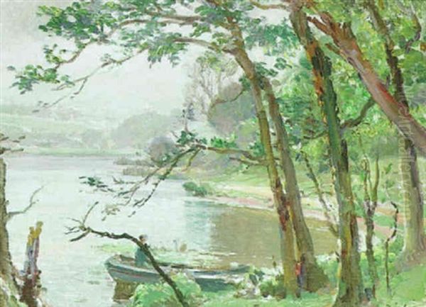 The Loe Pool, Heston Oil Painting by Samuel John Lamorna Birch