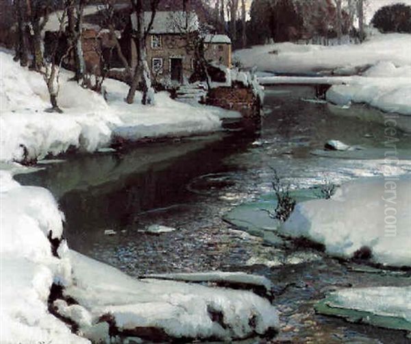 Trout Stream, Lamorna, Cornwall Oil Painting by Samuel John Lamorna Birch