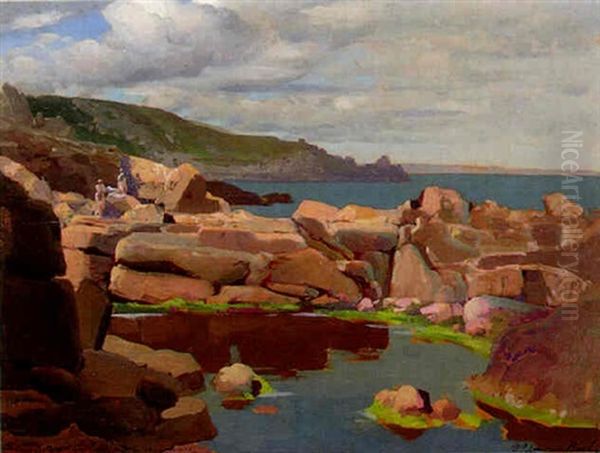 Pedn Y Vounder, Cornwall Oil Painting by Samuel John Lamorna Birch