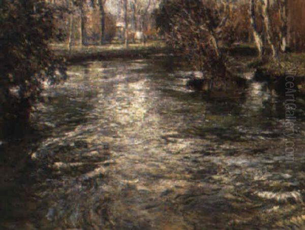 The River Canche, Near Montreuil, France Oil Painting by Samuel John Lamorna Birch