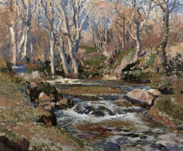 Our Little River, Lamorna Oil Painting by Samuel John Lamorna Birch