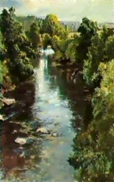 The River Almond Perthshire Oil Painting by Samuel John Lamorna Birch