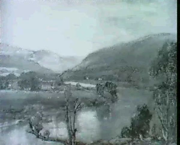 A River Landscape Oil Painting by Samuel John Lamorna Birch