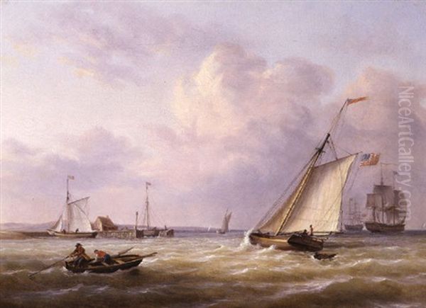 Philadeplhia Harbor Oil Painting by Thomas Birch