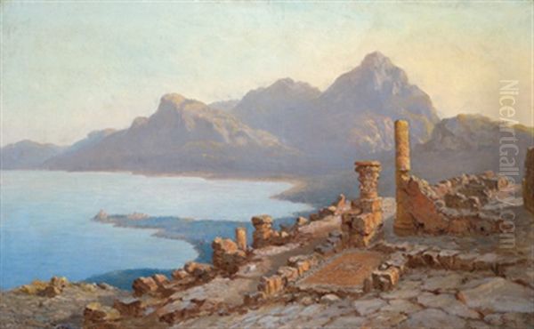 Taormina Auf Sizilien Mit Blick Auf Die Kuste Oil Painting by Samuel C. Bird