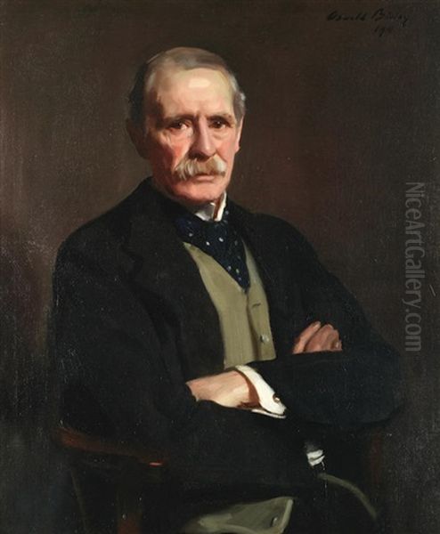 Portrait Of General E. H. Clive Mp, Ex Grenadier Guards Oil Painting by Oswald Hornby J. Birley