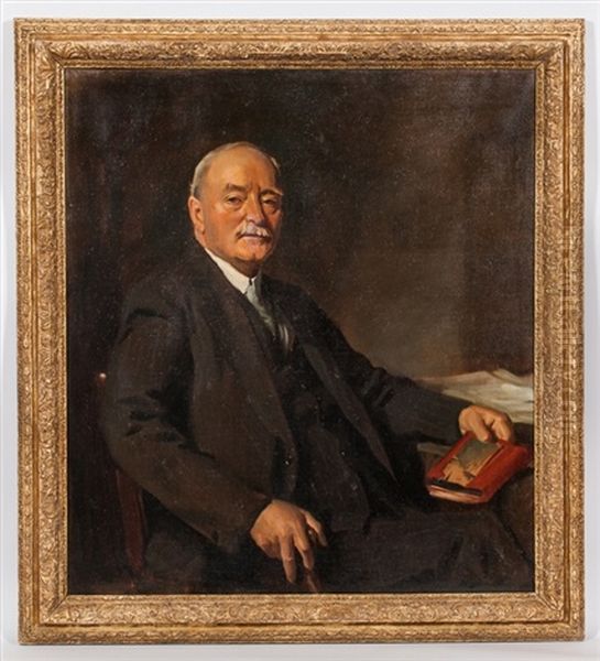 Portrait Of A Seated Gentleman Oil Painting by Oswald Hornby J. Birley