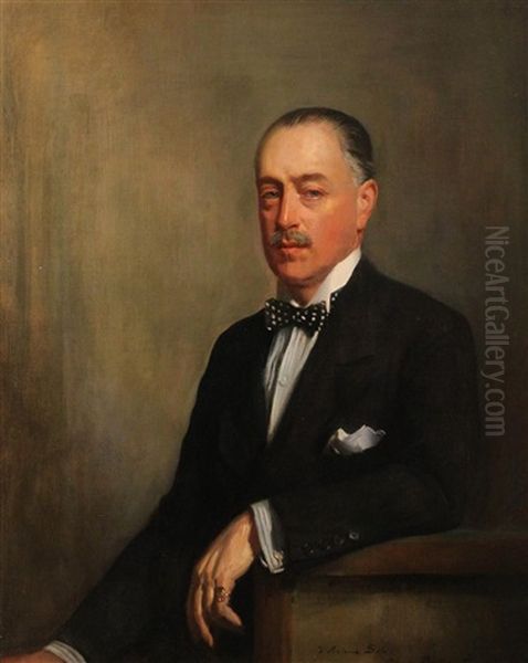 Portrait Of Count Antoine Sala Oil Painting by Oswald Hornby J. Birley
