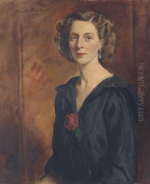 Portrait Of An Elegant Lady Oil Painting by Oswald Hornby J. Birley