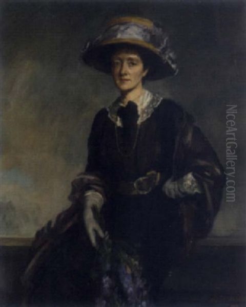 Portrait Of Mabel Terry-lewis Oil Painting by Oswald Hornby J. Birley