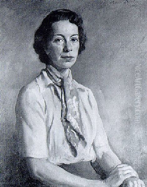 Portrait Of Helen Bedford Mccaslin Oil Painting by Oswald Hornby J. Birley
