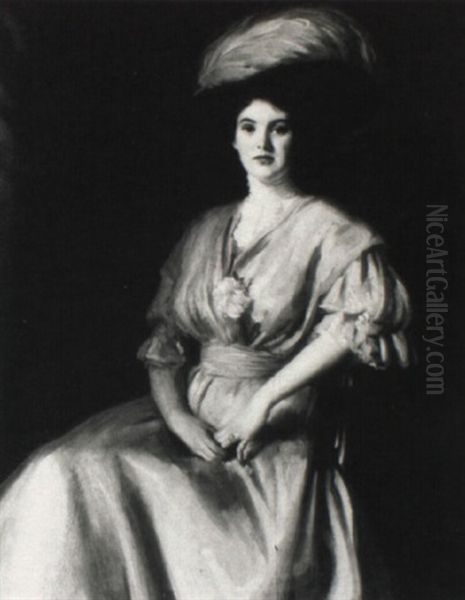 Portrait Of Lady Janet Bailey Oil Painting by Oswald Hornby J. Birley