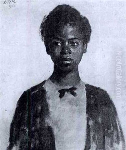 Portrait Of A Black Girl Oil Painting by Oswald Hornby J. Birley