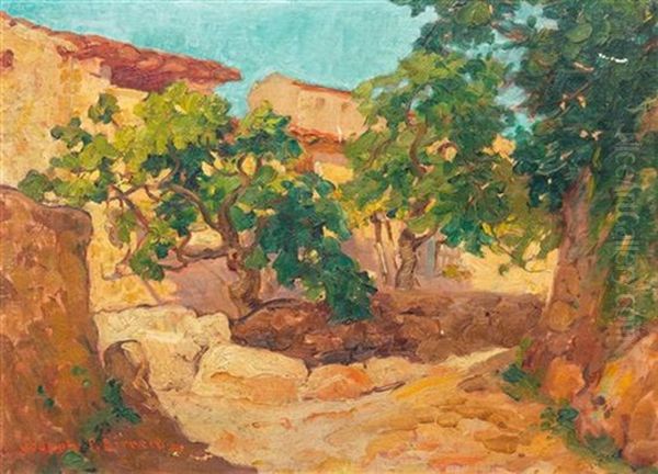 Rocky Landscape Oil Painting by Joseph Pierre Birren