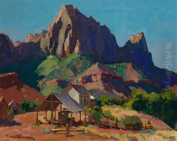 The Watchman, Zion National Park, Utah Oil Painting by Franz Arthur Bischoff