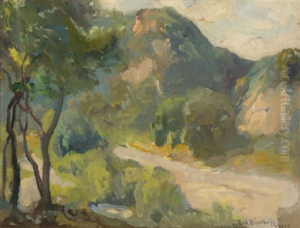 Aroyo Secco (sic), Verdant Landscape Oil Painting by Franz Arthur Bischoff