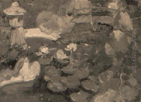 Japanese Garden, Golden Gate Park Oil Painting by Franz Arthur Bischoff