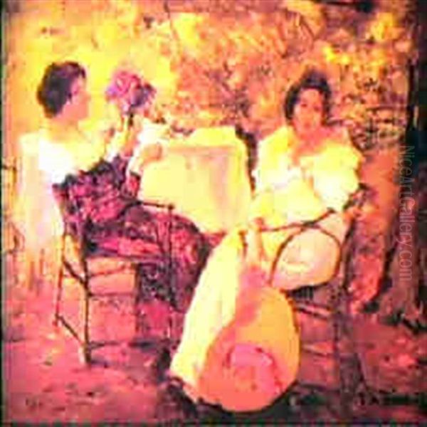 At The Table Oil Painting by Franz Arthur Bischoff