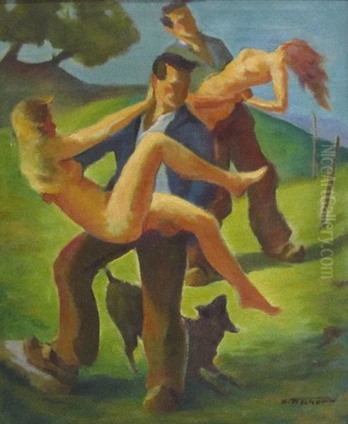 Enlevement Oil Painting by Henry Bischoff