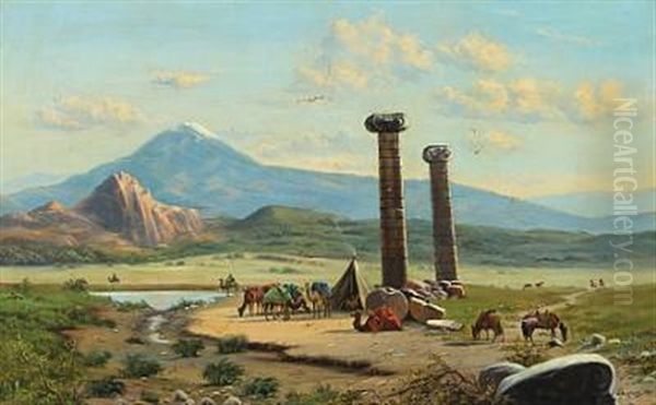 Den Lydiske Slette I Omegnen Af Sardes Oil Painting by Jens Bisgaard