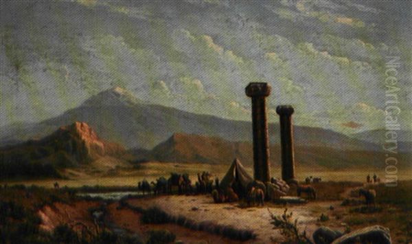 Den Lydiske Slette I Omegnen Af Sardes Oil Painting by Jens Bisgaard