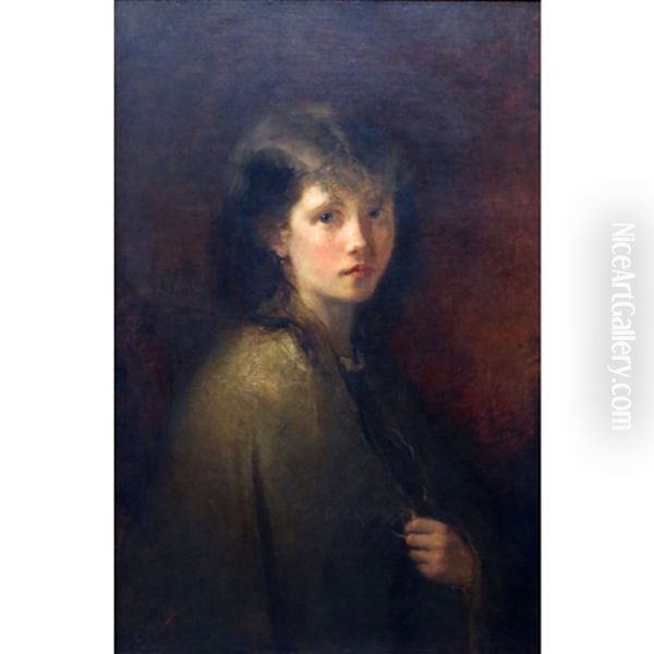 Portrait Of A Girl Oil Painting by Christoffel Bisschop