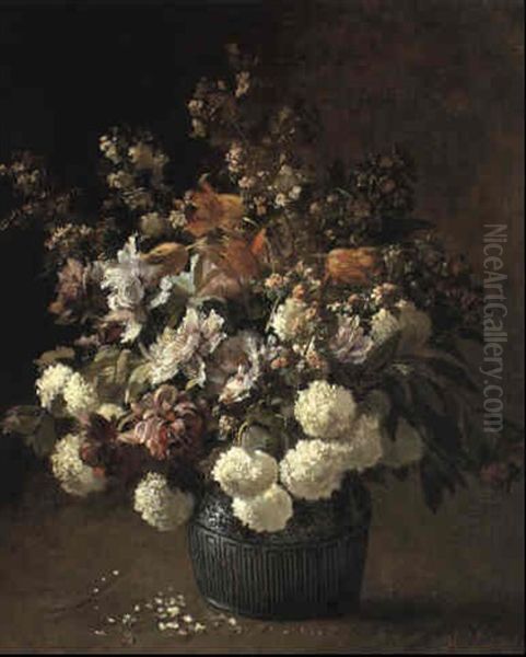 A Spring Bouquet Oil Painting by Henri Biva