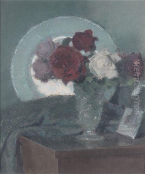Bouquet De Roses Oil Painting by Fernand Bivel