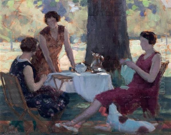 Le Gouter Oil Painting by Fernand Bivel