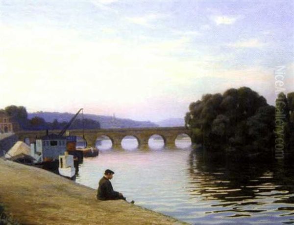 Sur Les Bords Du Fleuve Oil Painting by Fernand Bivel