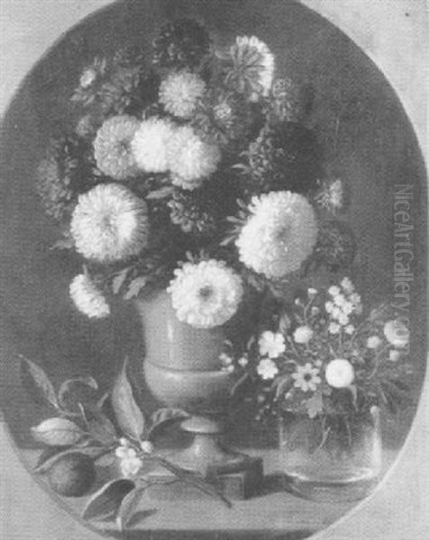 Vases De Fleurs Oil Painting by Ferdinand-Alexandre Bizard