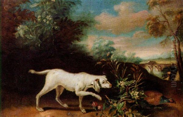 Landskap Med Jakthund Och Fasantupp Oil Painting by Jacob Bjork