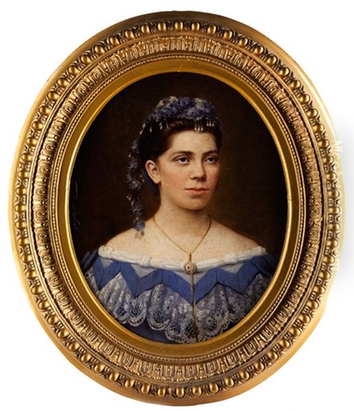Portrait Einer Jungen Dame Oil Painting by Eugen von Blaas