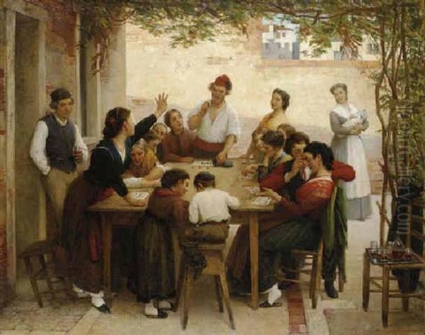 La Tombola Oil Painting by Eugen von Blaas