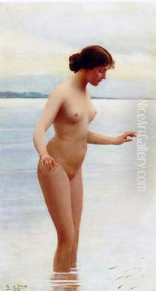 In The Water Oil Painting by Eugen von Blaas