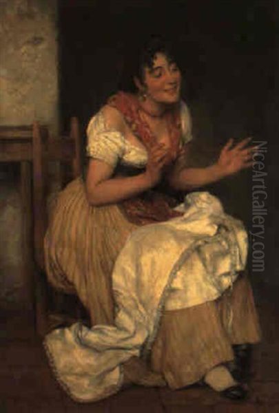 Come To Mother Oil Painting by Eugen von Blaas