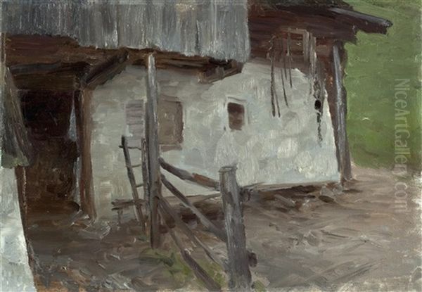 Detailstudie Eines Bauernhauses Oil Painting by Julius von Blaas