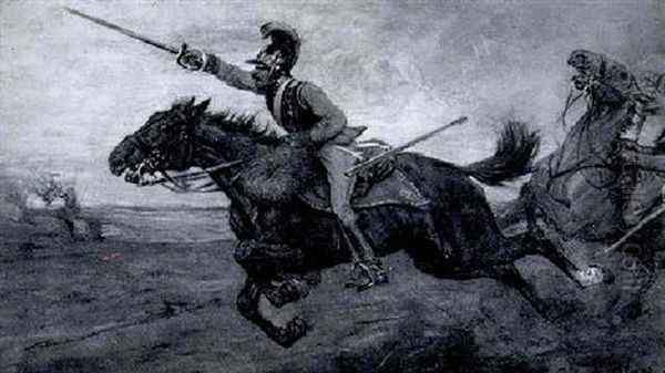 Attacke Oil Painting by Julius von Blaas