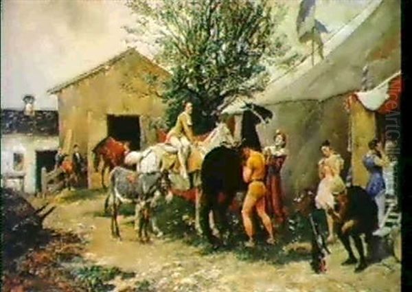 Prima Dello Spettacolo Oil Painting by Julius von Blaas