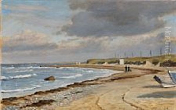 View From Hirtshals Beach, Denmark Oil Painting by Christian Vigilius Blache