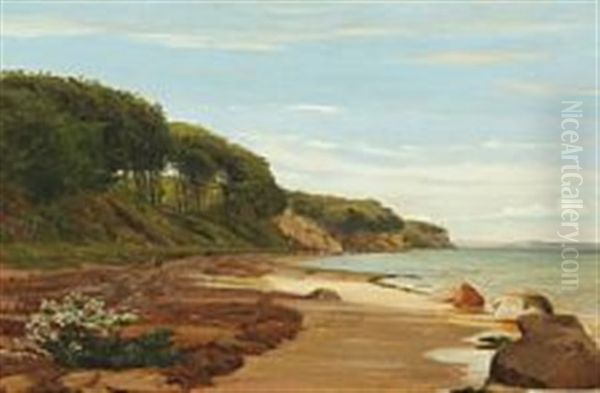Danish Coastal Scenery Oil Painting by Christian Vigilius Blache
