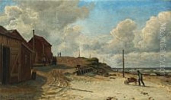 Hirtshals Oil Painting by Christian Vigilius Blache