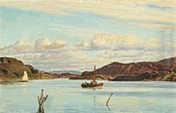 Costal Scenery From Sweden Oil Painting by Christian Vigilius Blache